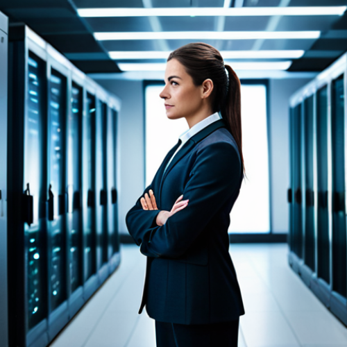 Home 6 A professional female data engineer, fully clothed in a modest business suit, stands confidently in a clean, high-tech data center. Abstract glowing data pipelines gracefully flow through the space, symbolizing the transformation of raw data into valuable insights, with organized server racks softly lit in the background. The atmosphere is one of precision and technological advancement, highlighting the foundational role of data engineering in data quality and integrity. Perfect anatomy, correct proportions, natural pose, well-formed hands, proper finger count, natural body proportions. Professional photography, high quality, safe for work, appropriate content, fully clothed, professional dress, modest attire.