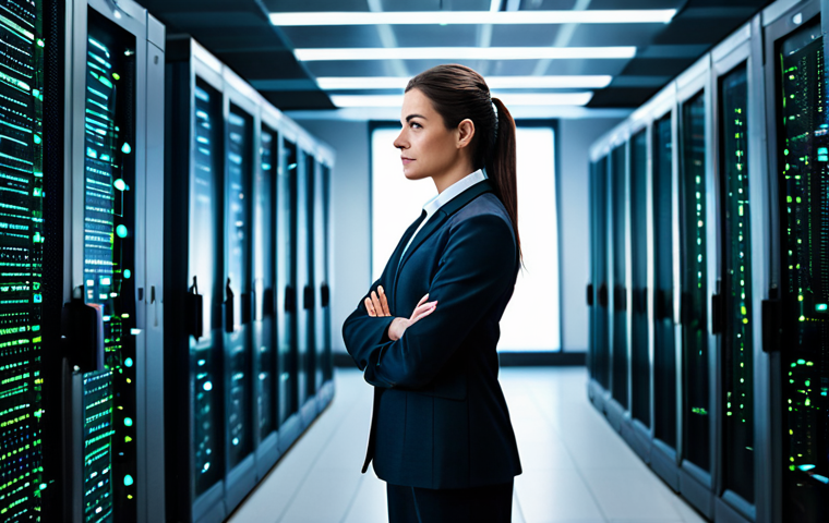 A professional female data engineer, fully clothed in a modest business suit, stands confidently in a clean, high-tech data center. Abstract glowing data pipelines gracefully flow through the space, symbolizing the transformation of raw data into valuable insights, with organized server racks softly lit in the background. The atmosphere is one of precision and technological advancement, highlighting the foundational role of data engineering in data quality and integrity. Perfect anatomy, correct proportions, natural pose, well-formed hands, proper finger count, natural body proportions. Professional photography, high quality, safe for work, appropriate content, fully clothed, professional dress, modest attire.