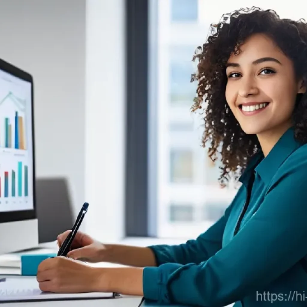 빅데이터 분석가로 이직하기 위한 포트폴리오 - **Prompt 1: "A professional and confident young female data analyst, in her late 20s, with dark, cur...