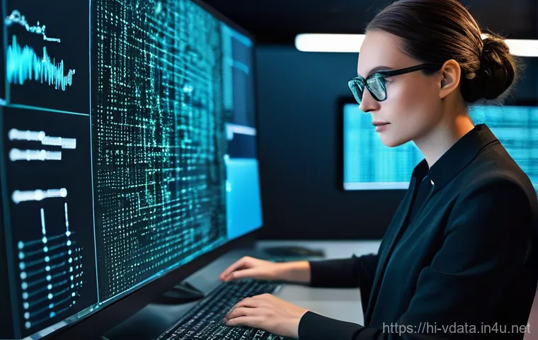 빅데이터 분석가를 위한 Linux 명령어 정리 - **Prompt:** A focused data analyst, gender-neutral, dressed in modern casual professional attire, st...