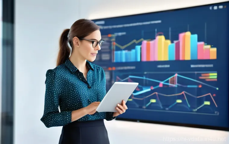 빅데이터 분석 프로젝트 팀의 역할 분담 - **Prompt:** A vibrant, well-lit image depicting a male Data Scientist and a female Business Analyst ...