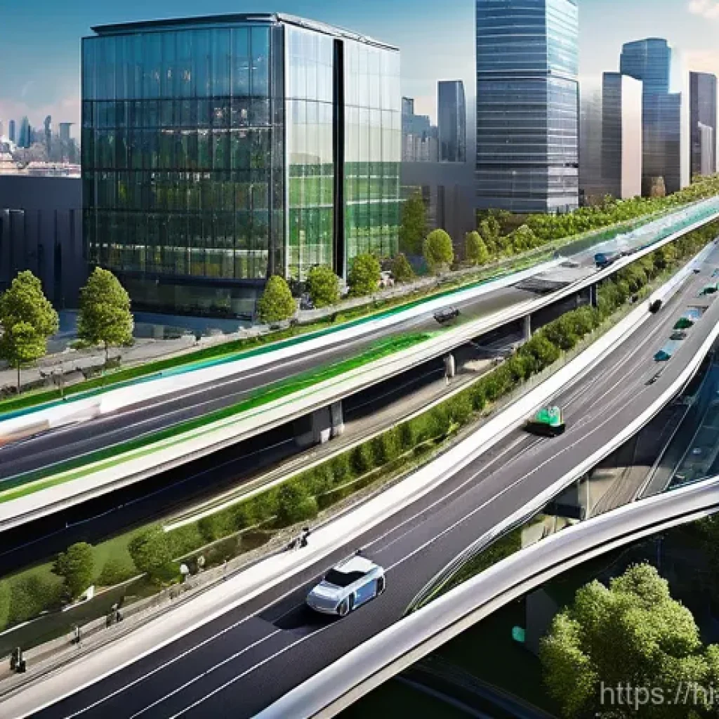 빅데이터를 활용한 예측 모델링 사례 - **Prompt: "A vibrant, futuristic smart city bustling with activity. Overhead view capturing streamli...