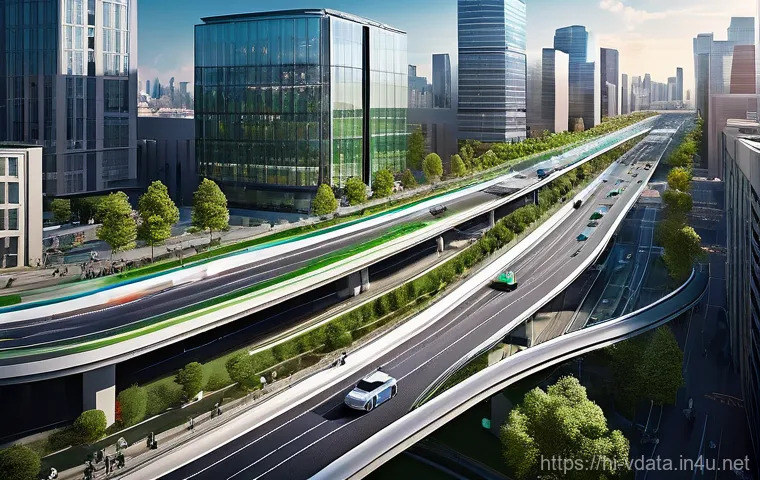 빅데이터를 활용한 예측 모델링 사례 - **Prompt: "A vibrant, futuristic smart city bustling with activity. Overhead view capturing streamli...