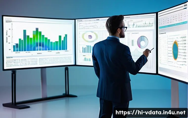 빅데이터 분석가의 워크숍 및 세미나 후기 - **Prompt 1: The Visionary Data Analyst**
    "A diverse, casually but professionally dressed data an...