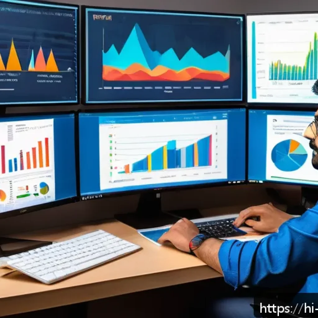 빅데이터 분석에서 사용되는 오픈소스 툴 - A detailed digital illustration of an Indian data analyst working at a modern desk surrounded by mul...