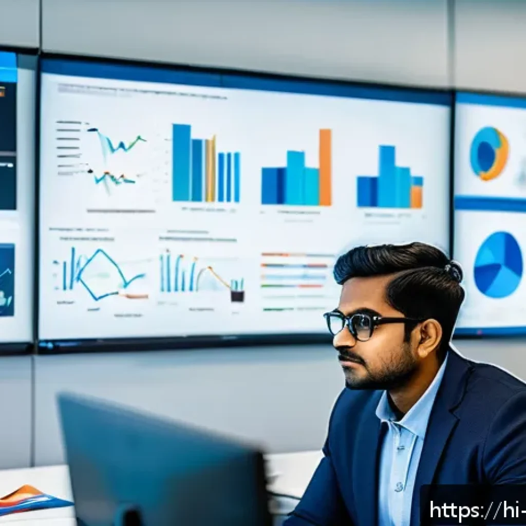 빅데이터 분석가 면접 준비 요령 - A professional Indian data analyst working in a modern office environment, wearing smart casual clot...