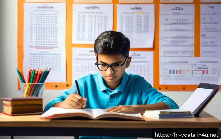 빅데이터 분석 실기 시험 준비 방법 - A focused Indian student sitting at a desk in a cozy study room, deeply engaged in reading a detaile...