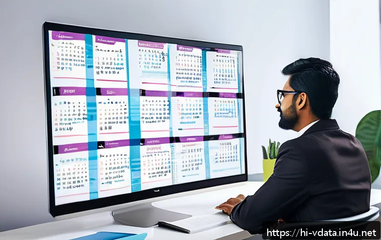 빅데이터 분석가를 위한 블로그 운영 전략 - A detailed, vibrant workspace scene showing a Hindi-speaking data scientist deeply engaged in creati...