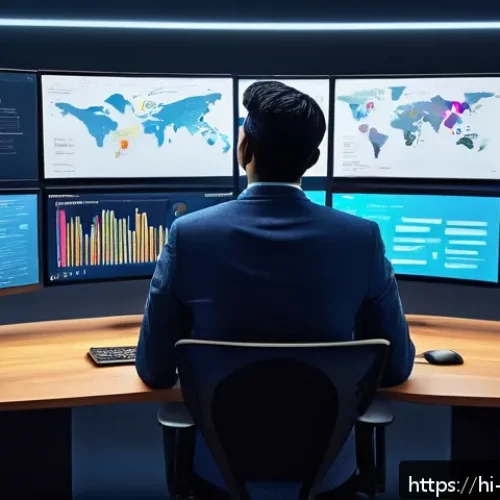 Home 17 빅데이터 분석에서의 비정형 데이터 처리 사례 - A detailed digital illustration of a data scientist analyzing unstructured social media data on mult...